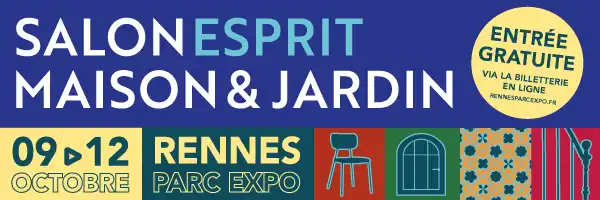 salon esprit maison et jardin 2026 rennes hallou escaliers affiche bandeau du 9 au 12 Ocotbre
